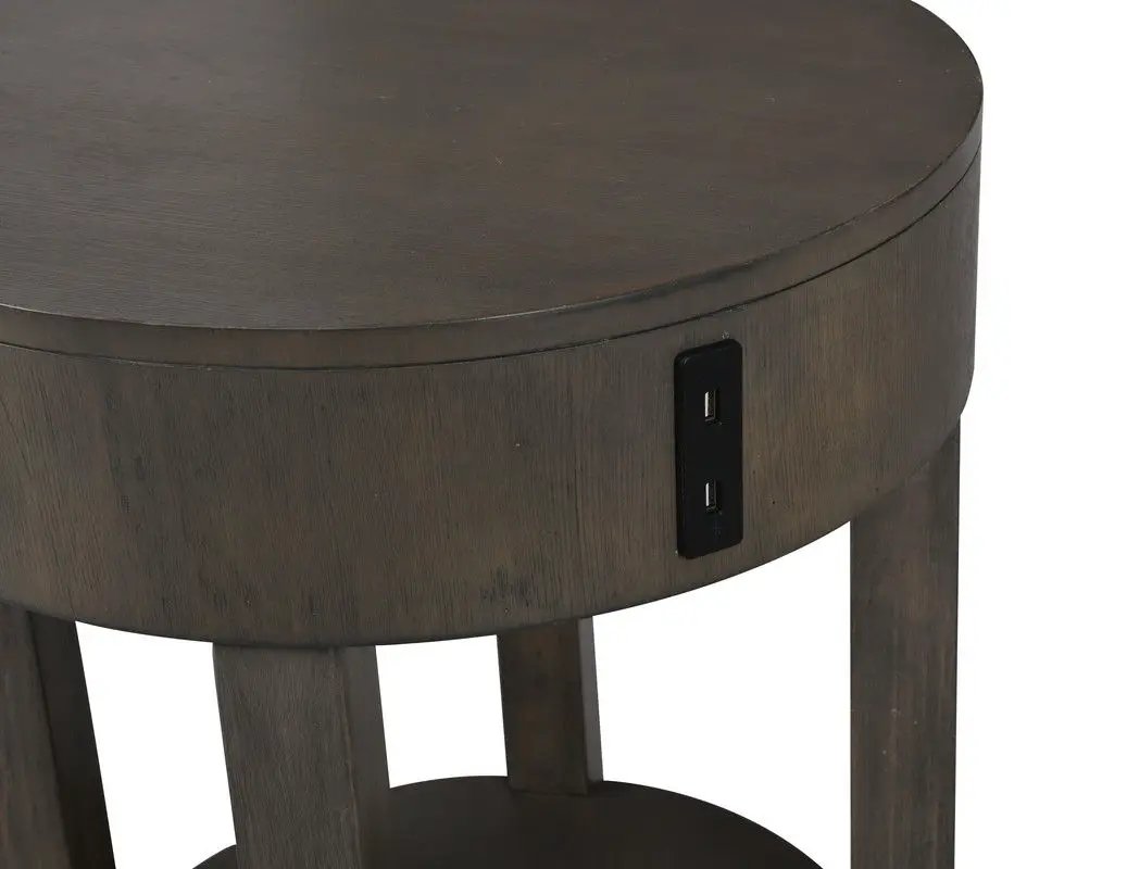 Jonah - MDF End Table With USB Ports - Light Brown by Unique Piece Furniture