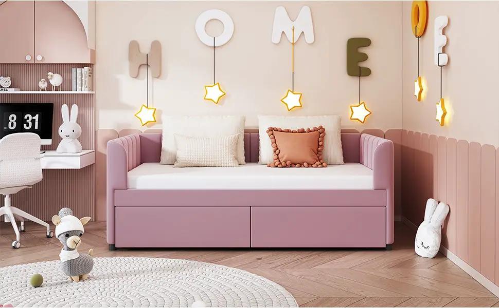 Upholstered Daybed With Ergonomic Design Backrest by HouseOfZazla