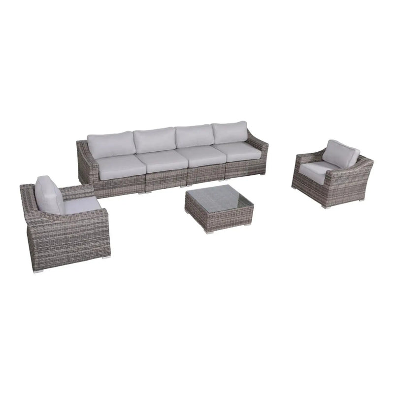 Outdoor Wicker Conversation Set With Cushions, All Weather by Unique Piece Furniture