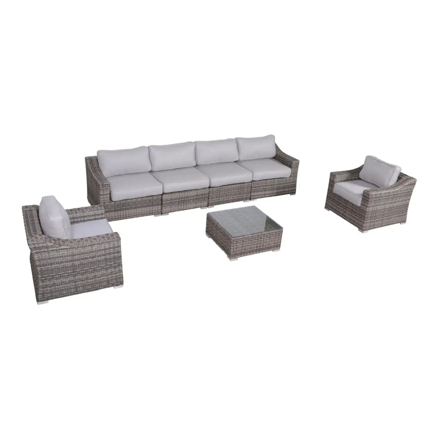 Outdoor Wicker Conversation Set With Cushions, All Weather by HouseOfZazla