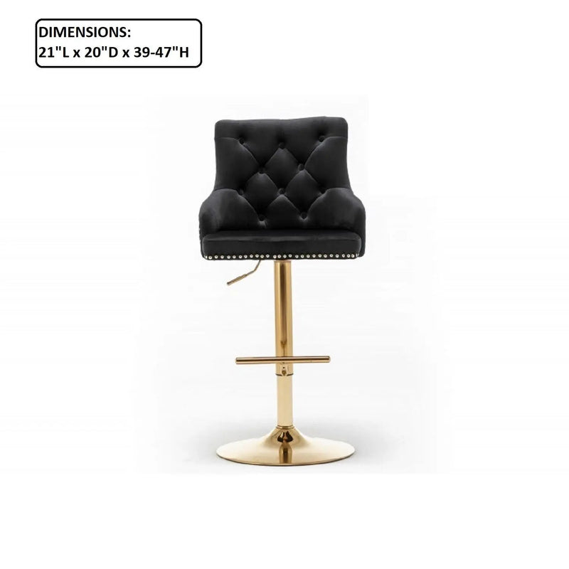 Adjustable Swivel Bar Stool With Nailhead Trim (Set of 2) by Unique Piece Furniture