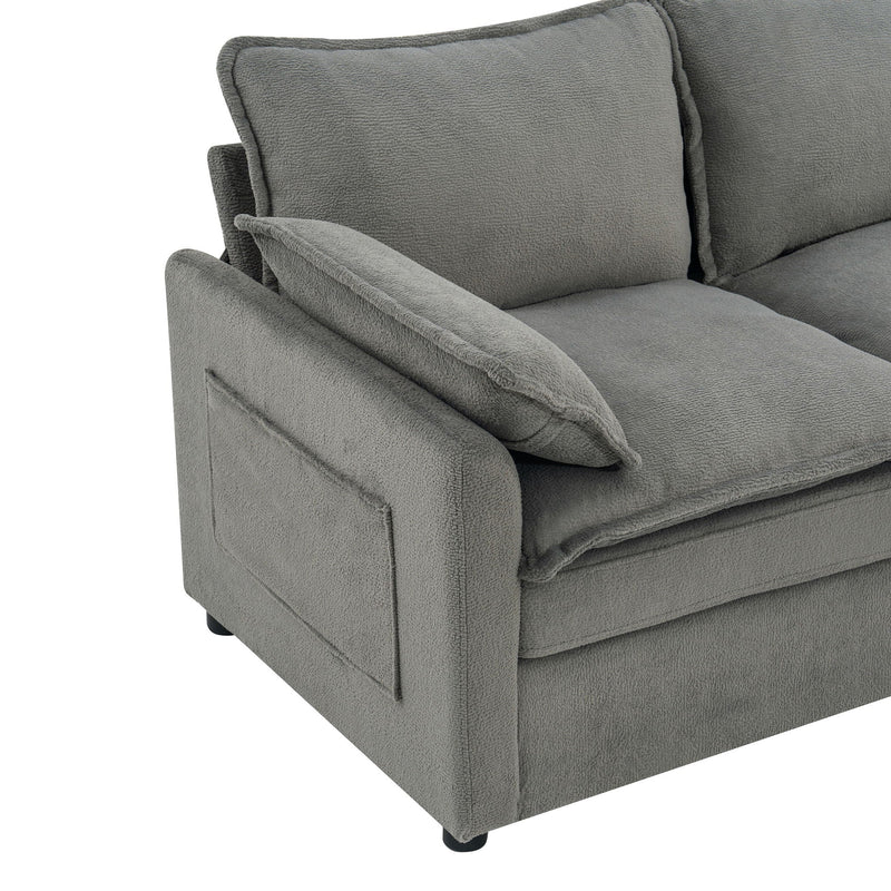 Modern 3 Seater Sofa With Side Storage Pockets For Living Room by HouseOfZazla
