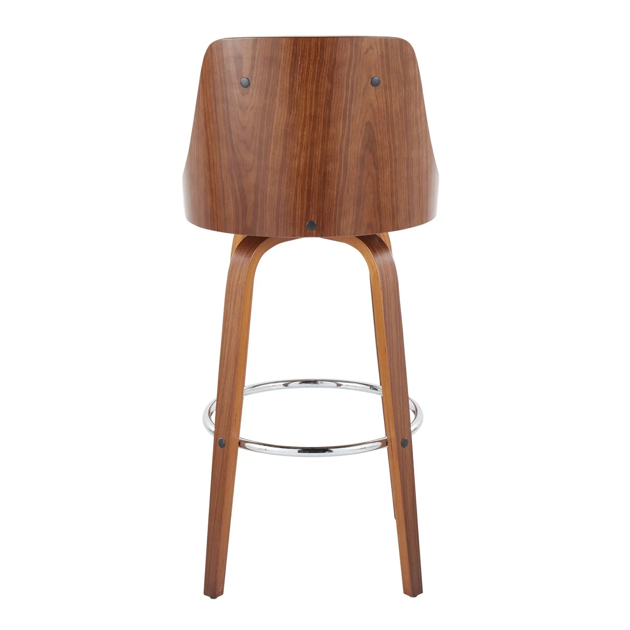 Gianna - Mid Century Modern Fixed Height Barstool With Swivel With Round Footrest (Set of 2) by Unique Piece Furniture