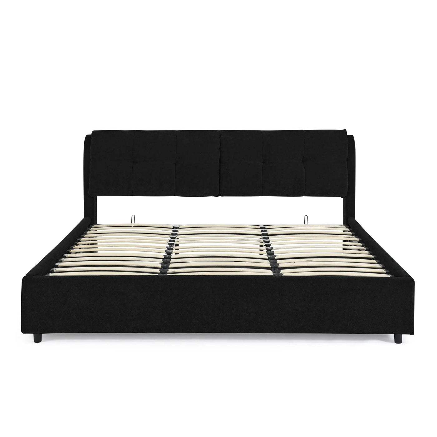Storage Upholstered Hydraulic Platform Bed With Integrated Headboard by HouseOfZazla