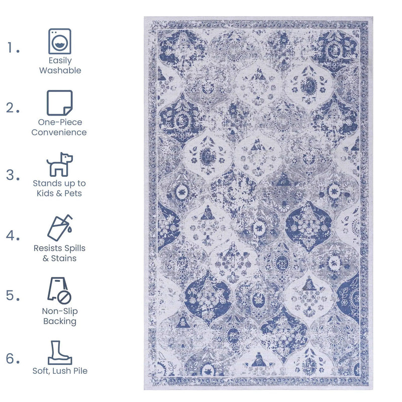 Maval - Stunning Washable Area Rug by HouseOfZazla