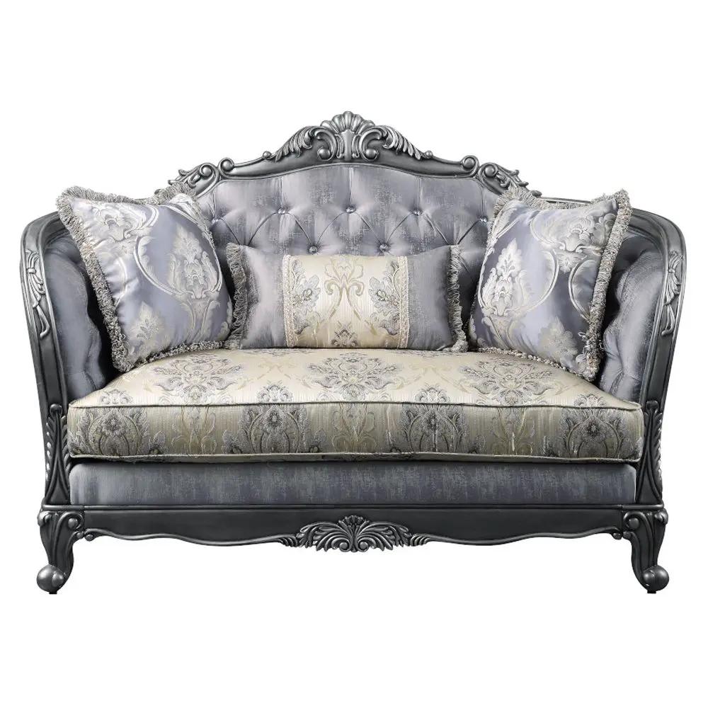 Ariadne - Loveseat With 3 Pillows - Fabric & Platinum by Unique Piece Furniture