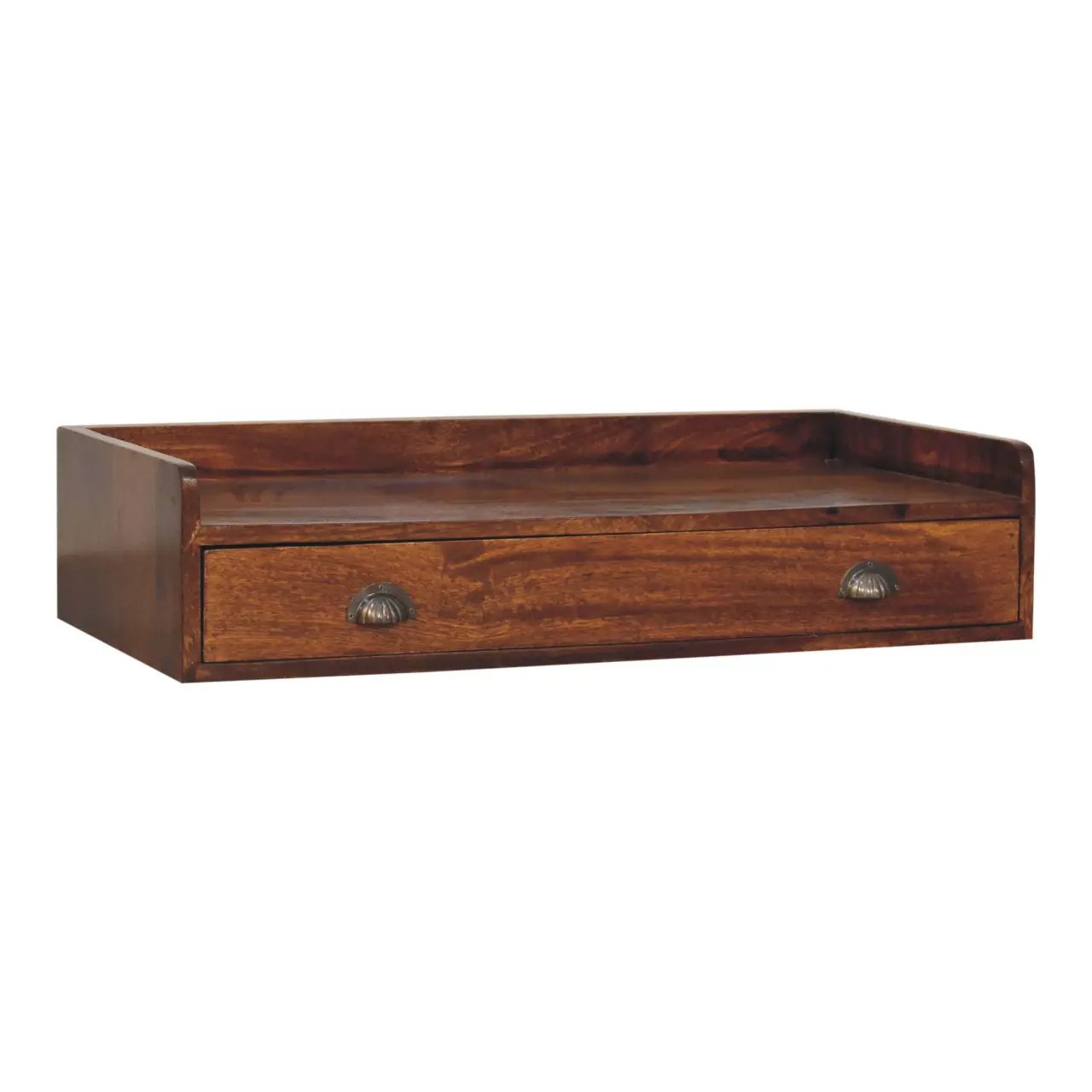 Solid Wood Belmont Wall-Mounted Console, 1 Drawer, 1 Shelf by HouseOfZazla