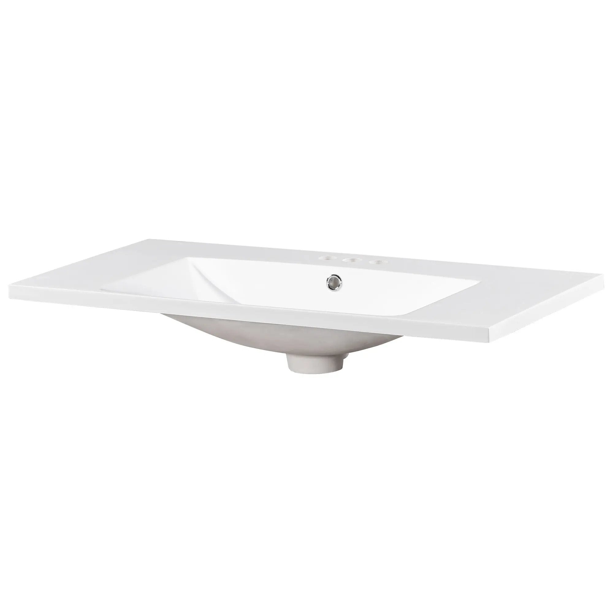 Single Bathroom Basin Sink, Vanity Top Only With 3 Faucet Holes by HouseOfZazla