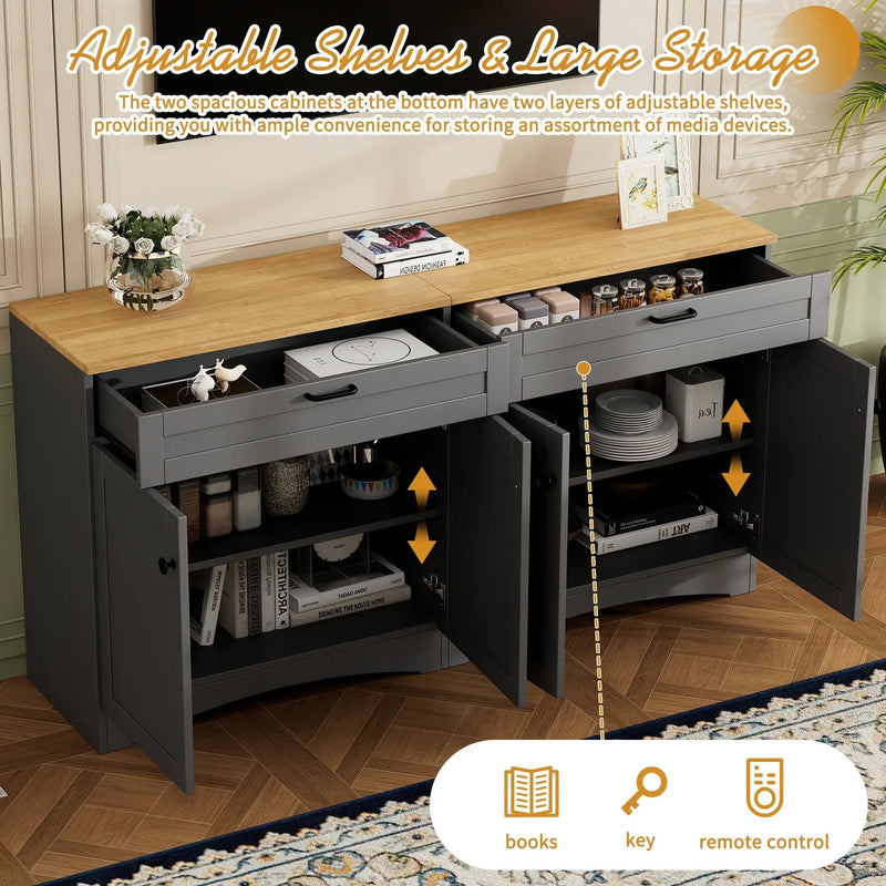 ON-TREND 3-Piece Farmhouse Entertainment Center by HouseOfZazla