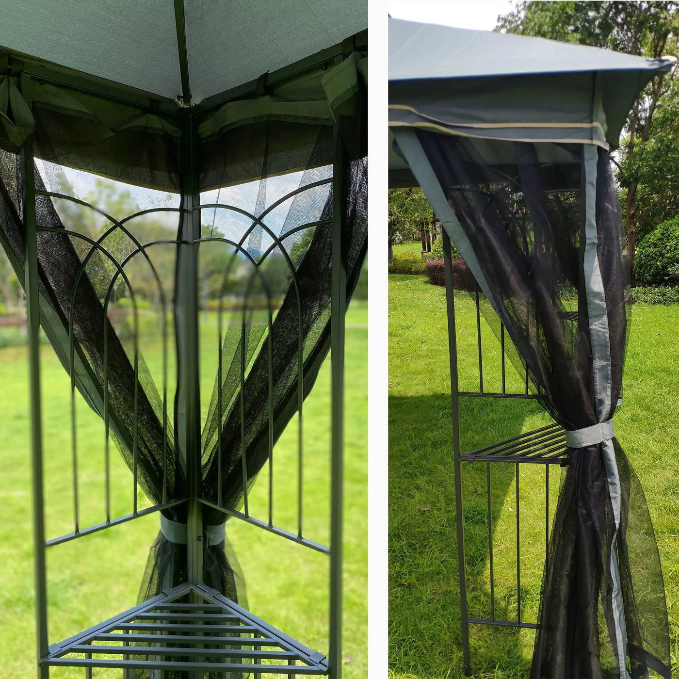 Patio Gazebo Tent With Ventilated Double Roof And Mosquito Net by HouseOfZazla