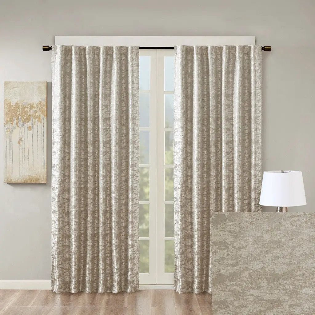 Jacquard Lined Total Blackout Rod Pocket/Back Tab Curtain Panel by HouseOfZazla