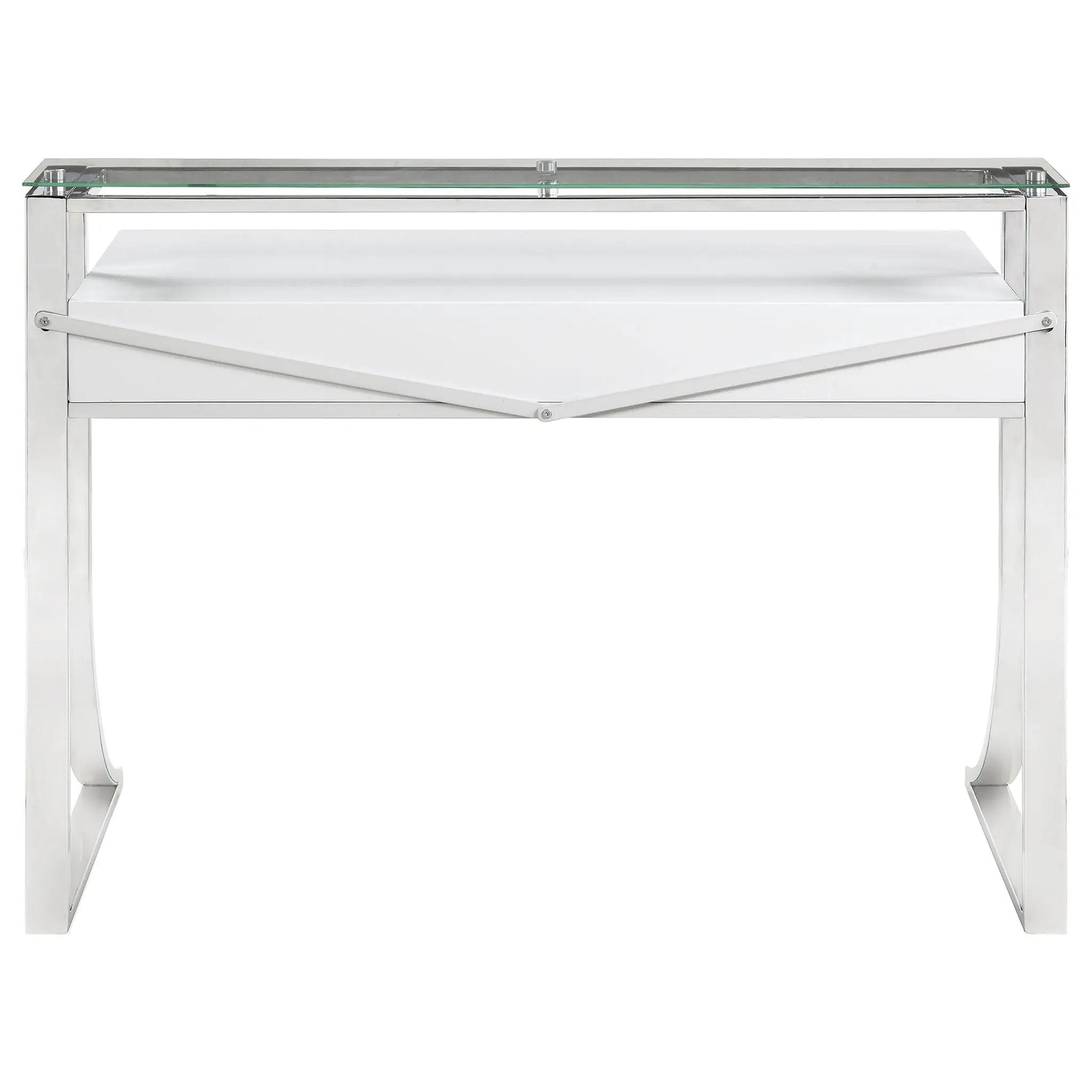 Gemma 48-inch 2-drawer Writing Desk White High Gloss by Unique Piece Furniture