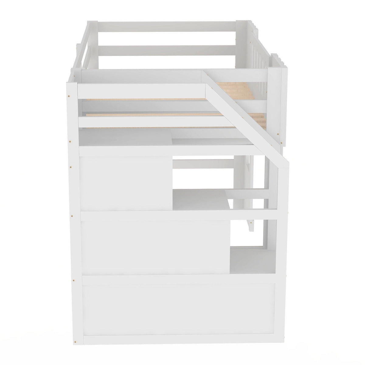 Loft Bed With Storage Staircase and Windows - Twin Size, photo 3 of 23