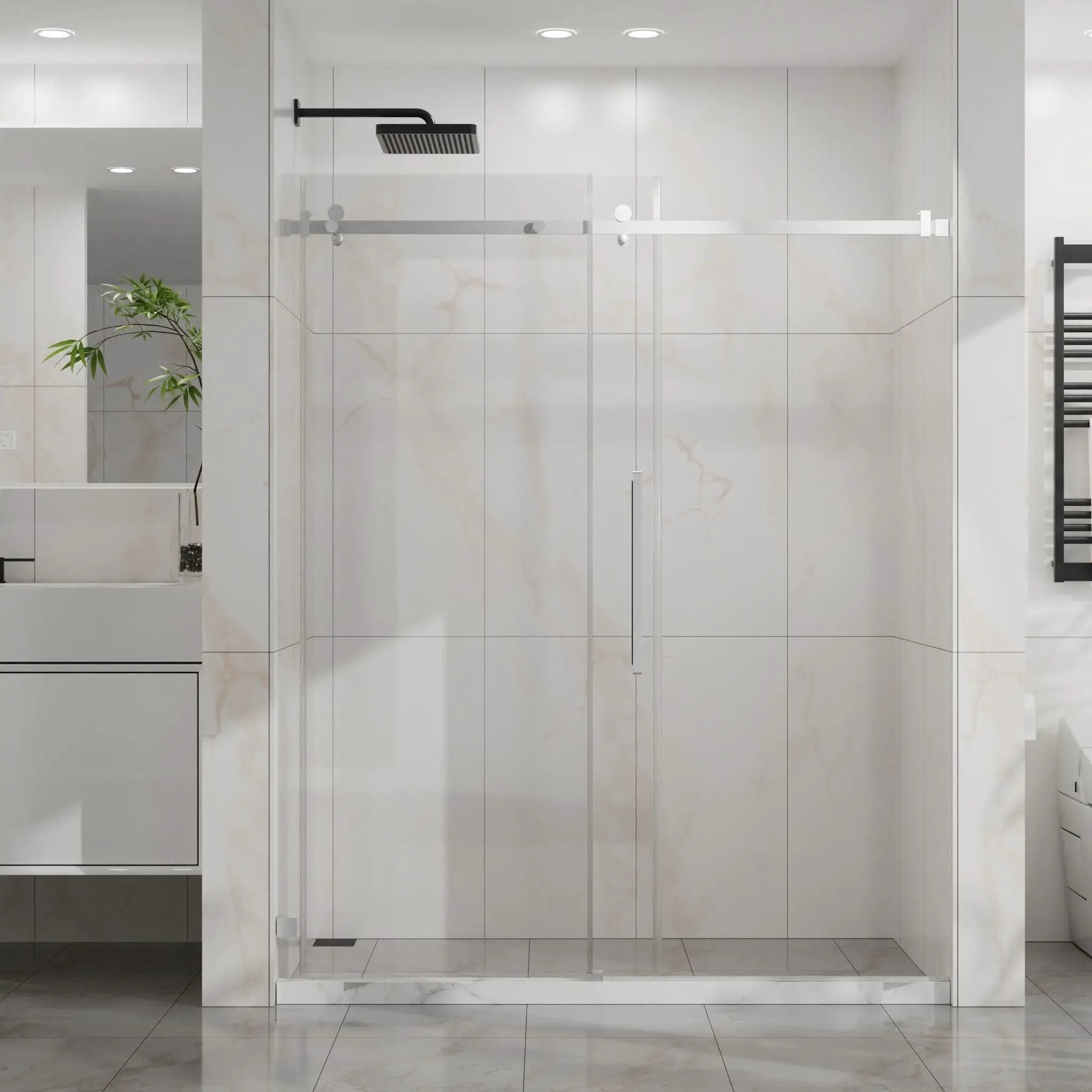 Frameless Tub Sliding Shower Door With Easy Clean Coating by HouseOfZazla