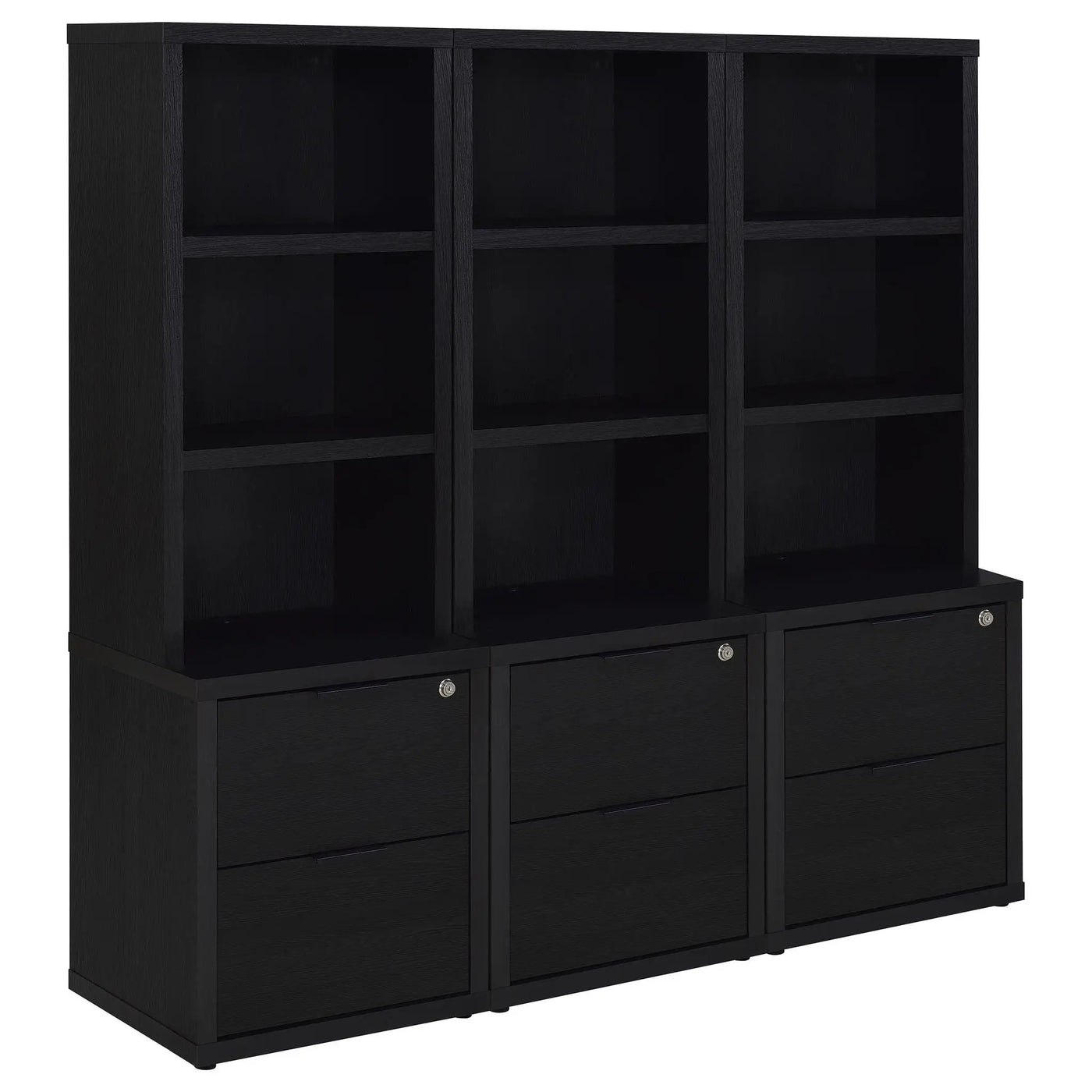Geary - 3 Piece Wall Unit Bookcase Set With USB Storage by HouseOfZazla