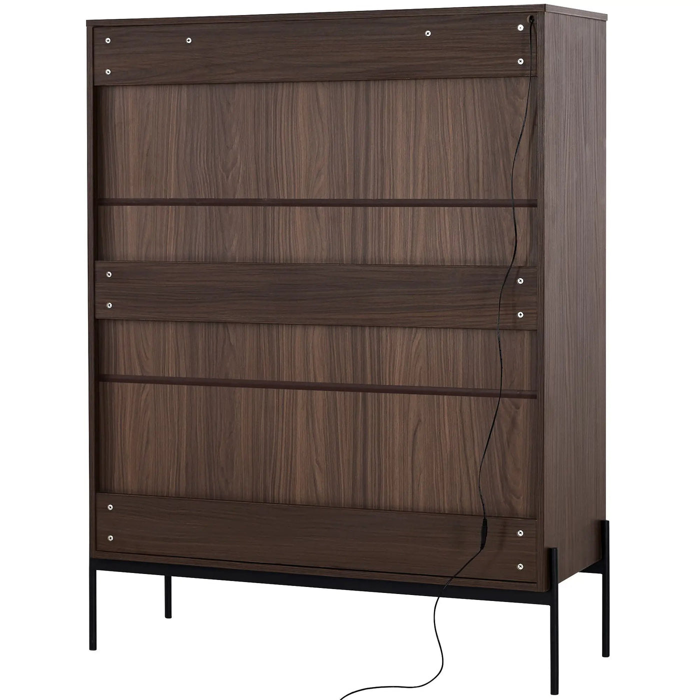 Modern Minimalist Style LED Curio Cabinet With Tempered Glass Door, Metal Legs by HouseOfZazla