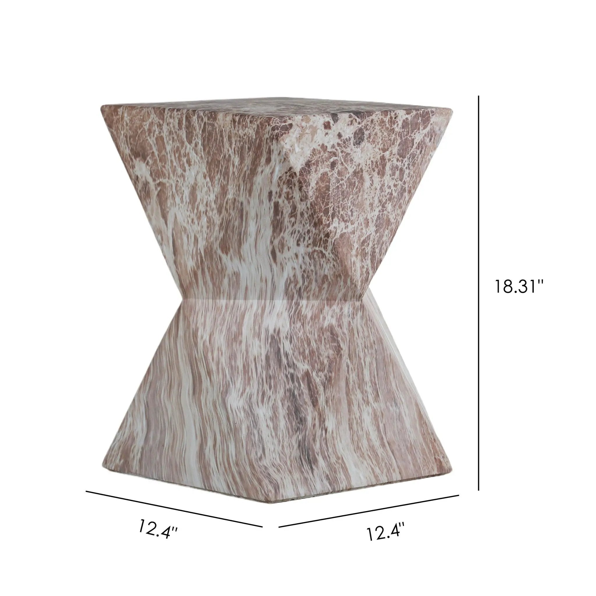 Round Outdoor Geometric End Table - Marble by HouseOfZazla