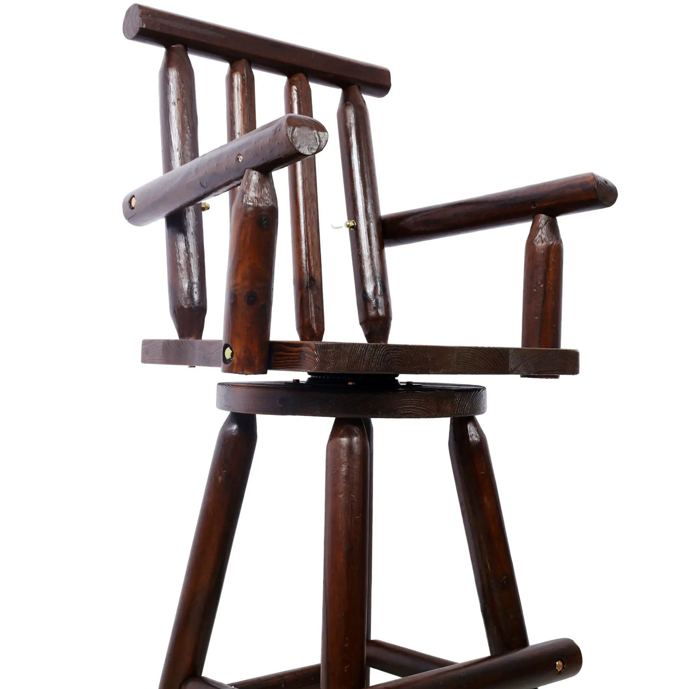 Rustic Bar Stool, Fir Wood Construction, Wide Armrest by HouseOfZazla