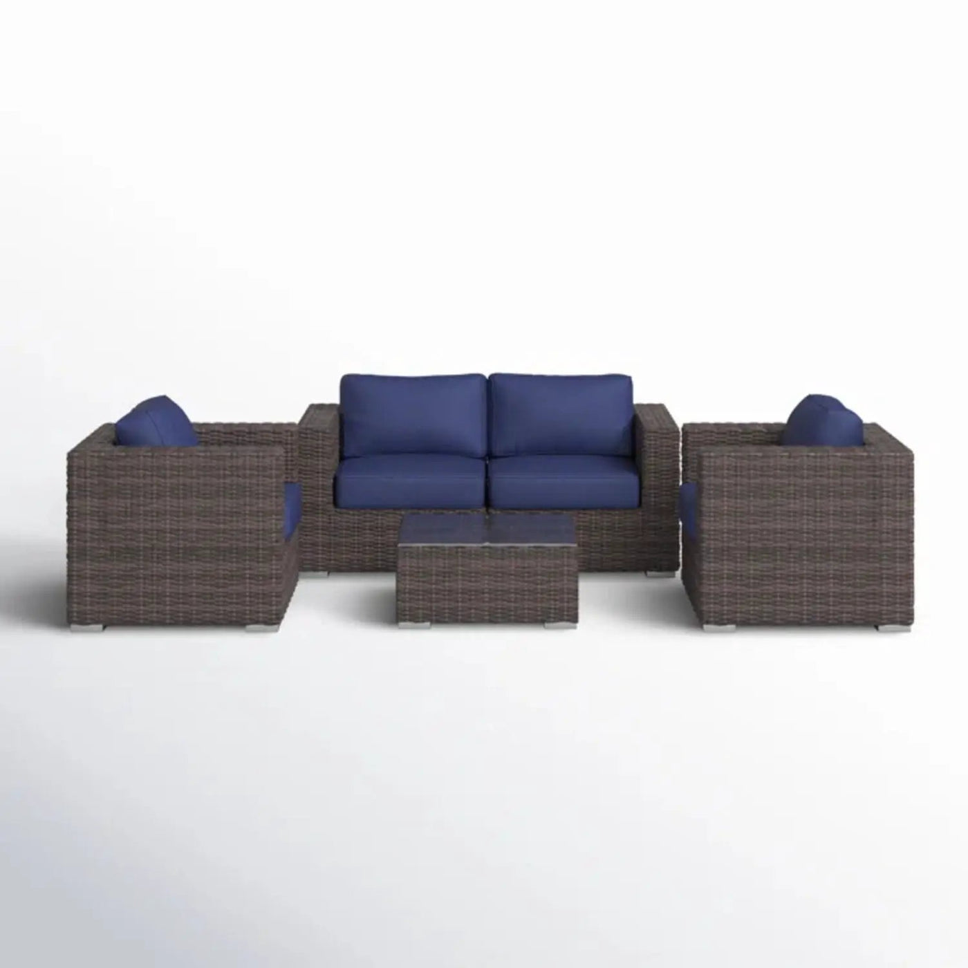 Wicker Seating Group Set With Table And Cushions by HouseOfZazla
