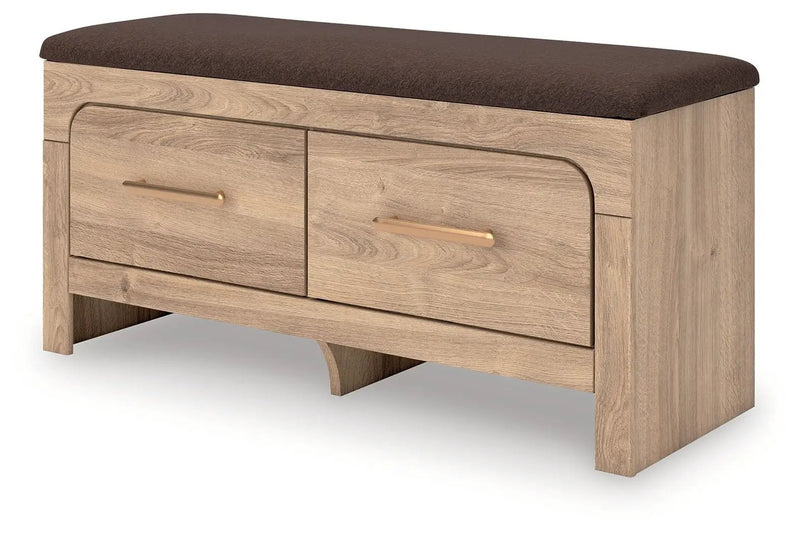 Kinlanni - Bedroom Upholstered Storage Bench - Tan / Brown by Unique Piece Furniture