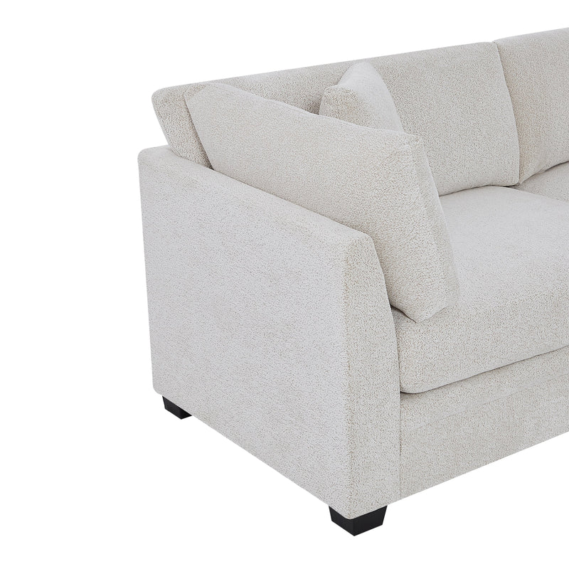 83.5" Modern Flared Arms Sofa (Beige) by HouseOfZazla
