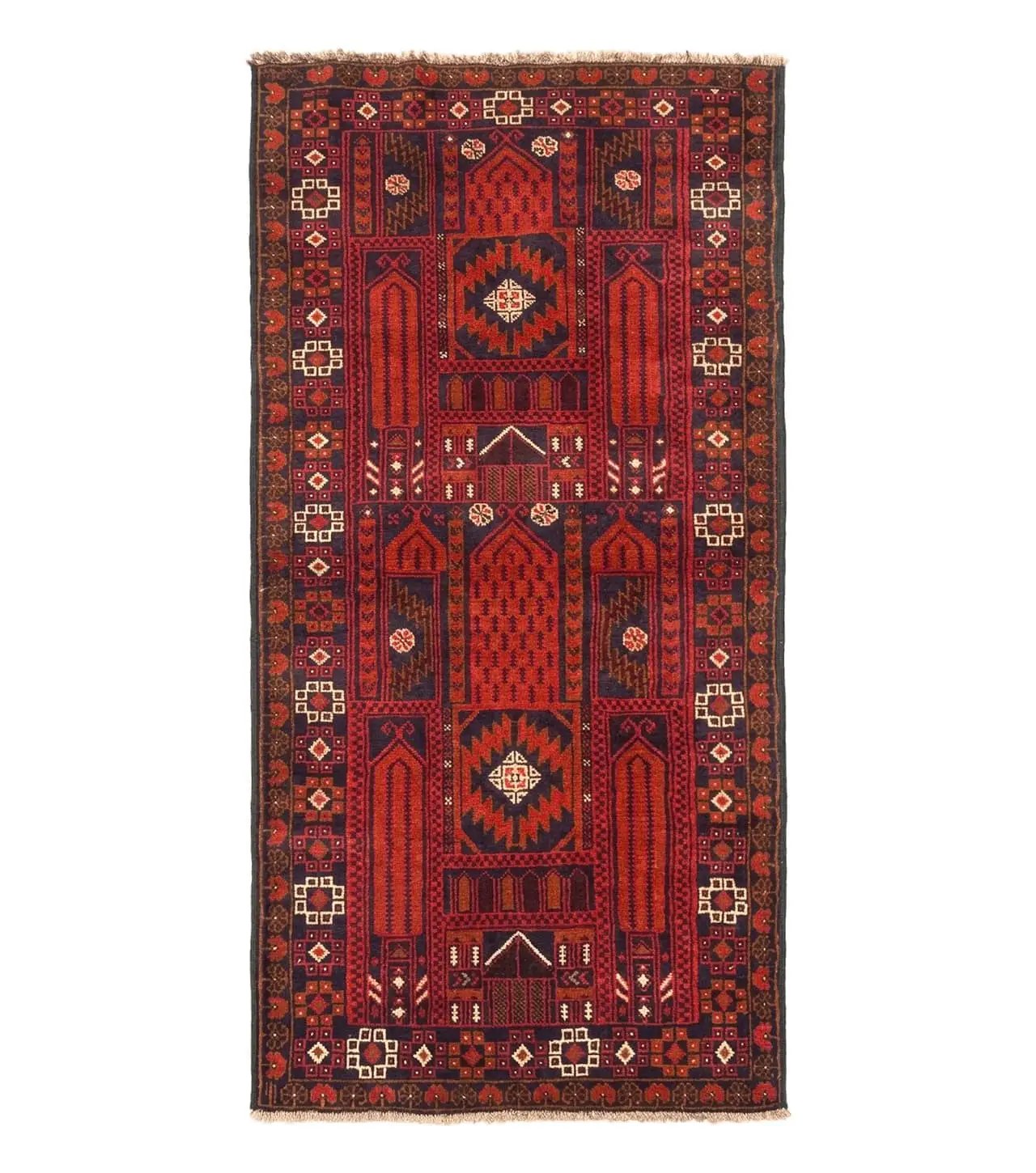 Afghan Rug 3x7, Balouch Carpet, Tribal Rug, Red, New by Jewel Rugs