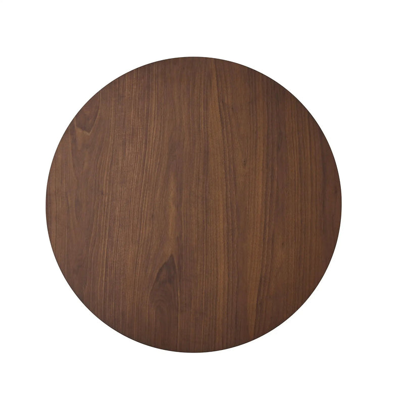 Round Counter Height Dining Table With Thick Rubberwood Legs And Support Beams - Walnut by HouseOfZazla