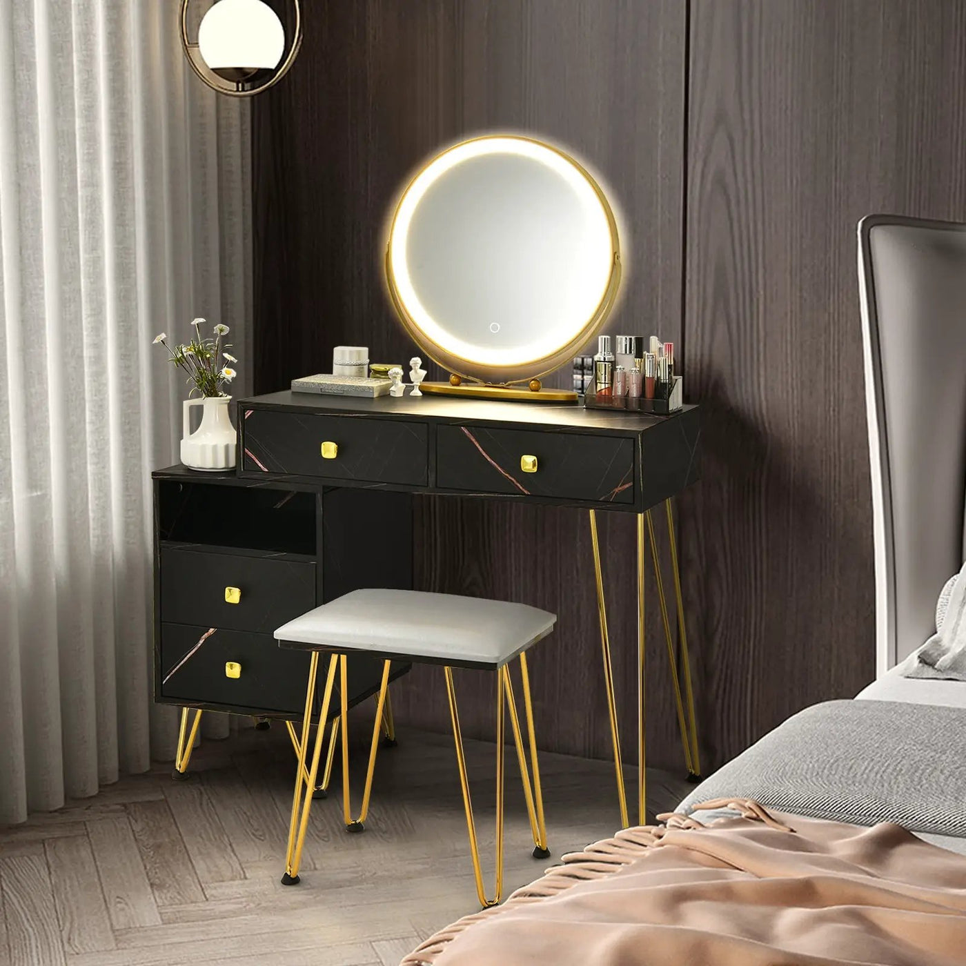 Modern Dressing Table with Storage Cabinet by DirectDeals