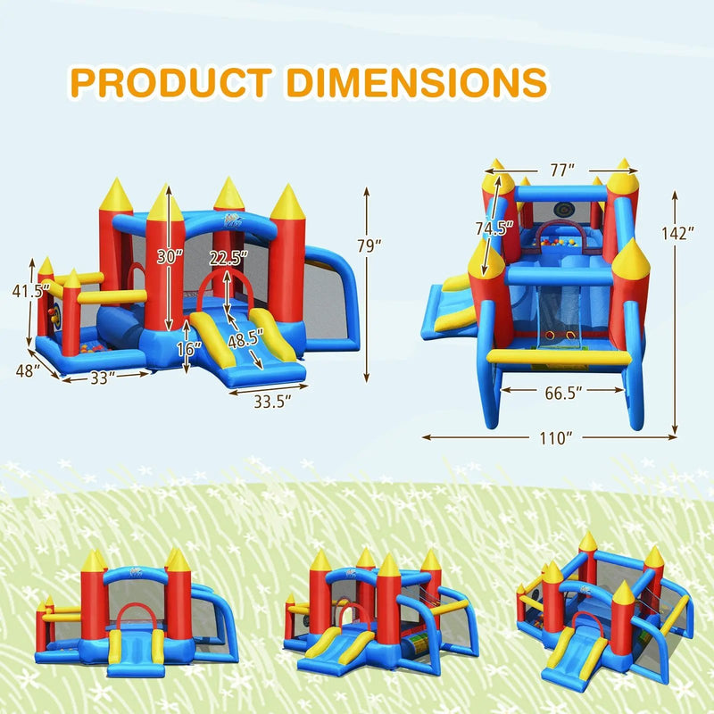 Inflatable Soccer Goal Ball Pit Bounce House Without Blower by DirectDeals