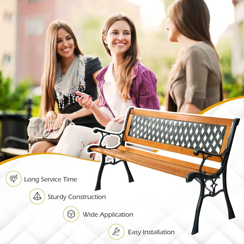Outdoor Cast Iron Patio Bench by DirectDeals