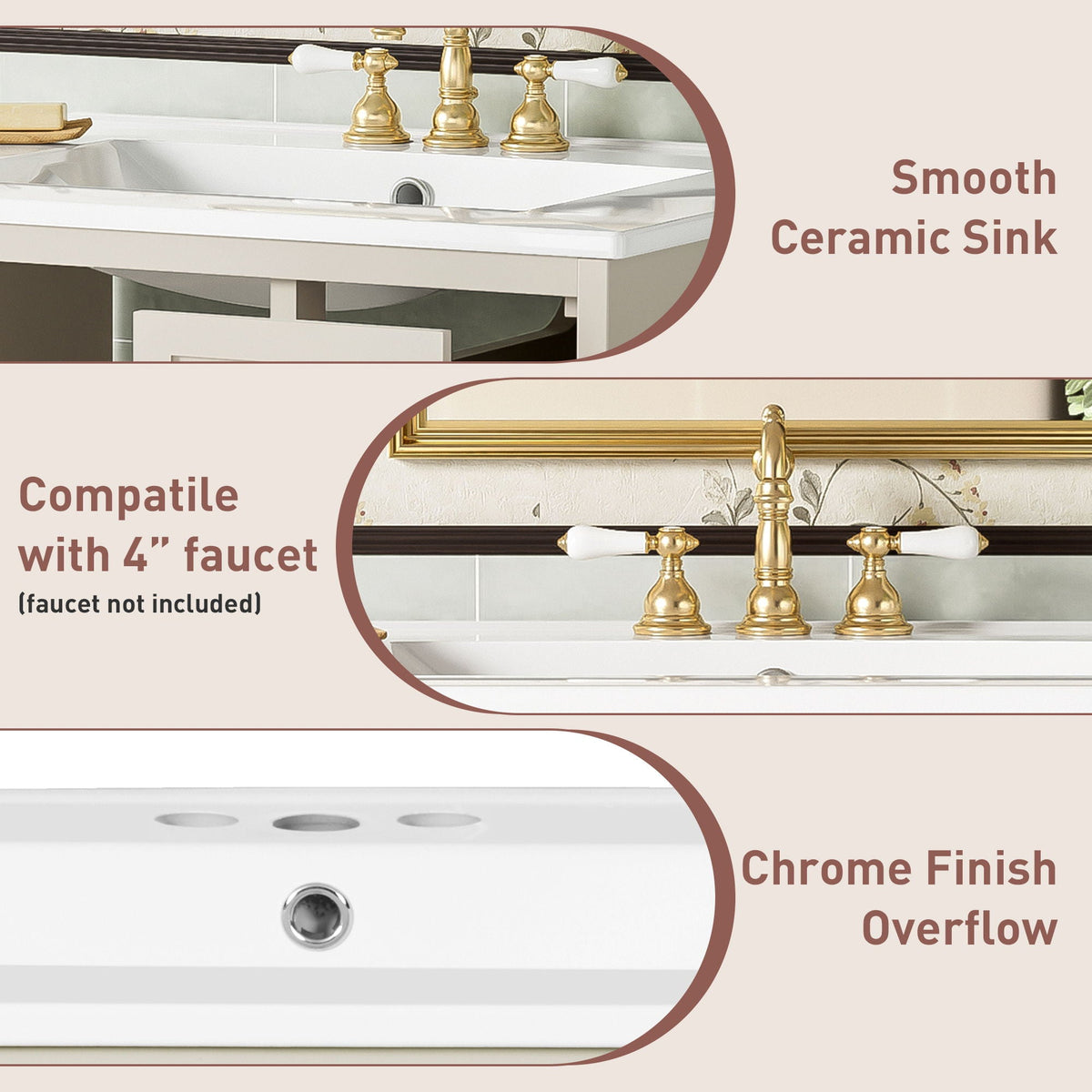 Wall-Mounted Bathroom Vanity Set With Sink, 2 Drawers And Soft-Close Door, photo 4 of 21
