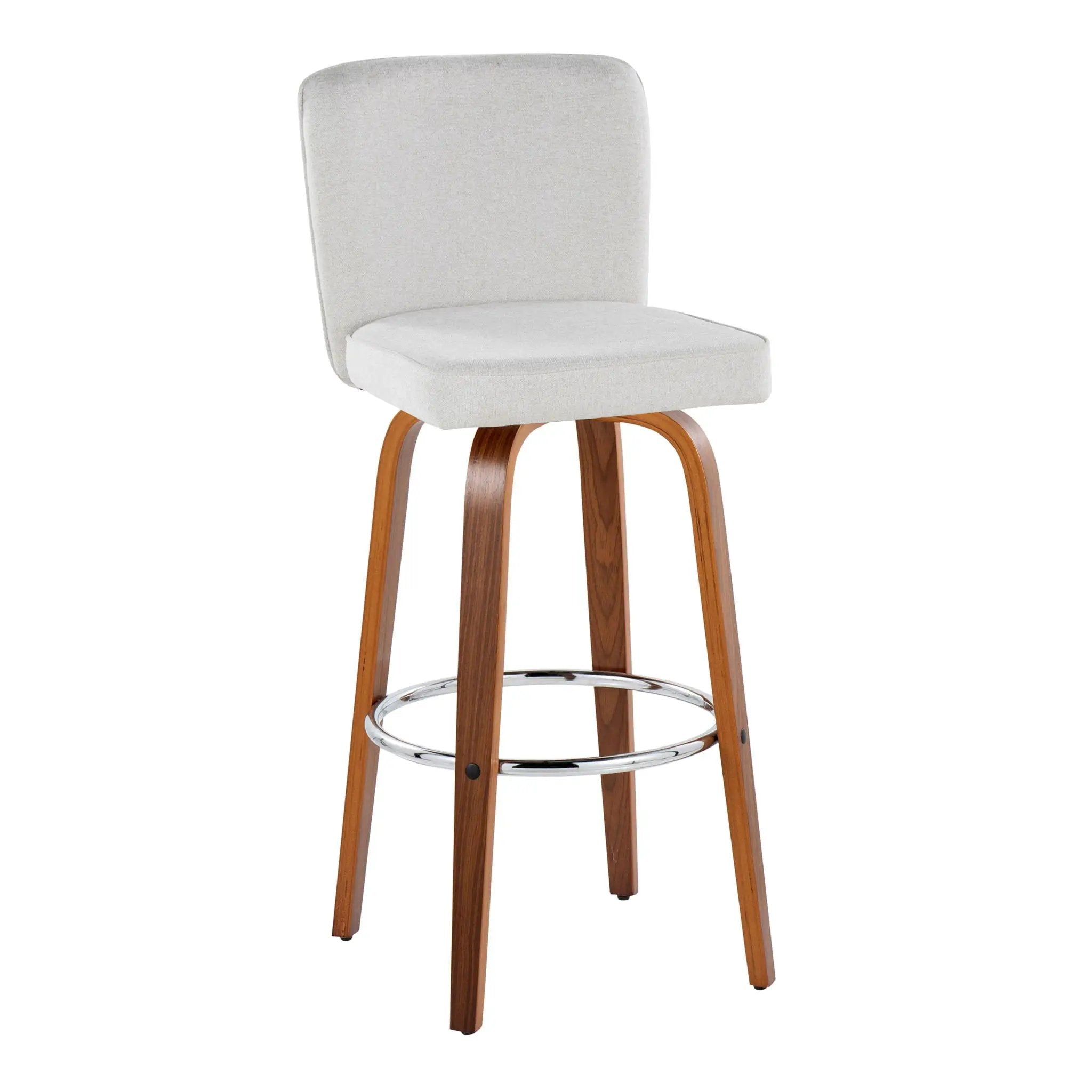 Henry - Contemporary Fixed Height Barstool With Swivel With Round Footrest (Set of 2) by Unique Piece Furniture
