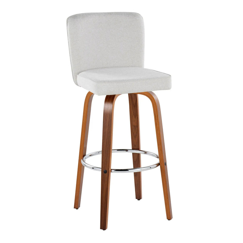 Henry - Contemporary Fixed Height Barstool With Swivel With Round Footrest (Set of 2) by HouseOfZazla