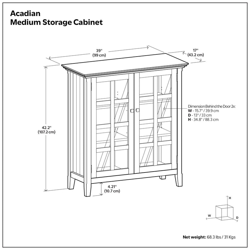 Medium Storage Cabinet with Adjustable Shelves - Natural Aged Brown, photo 2 of 6