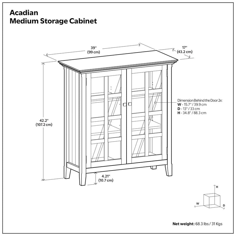 Acadian - Medium Storage Cabinet - Natural Aged Brown by Unique Piece Furniture