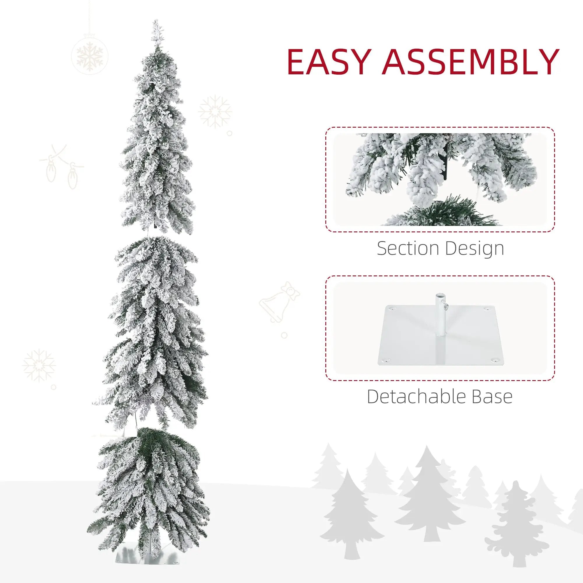 HOMCOM 6Ft Tall Prelit Pencil Artificial Christmas Tree by HouseOfZazla