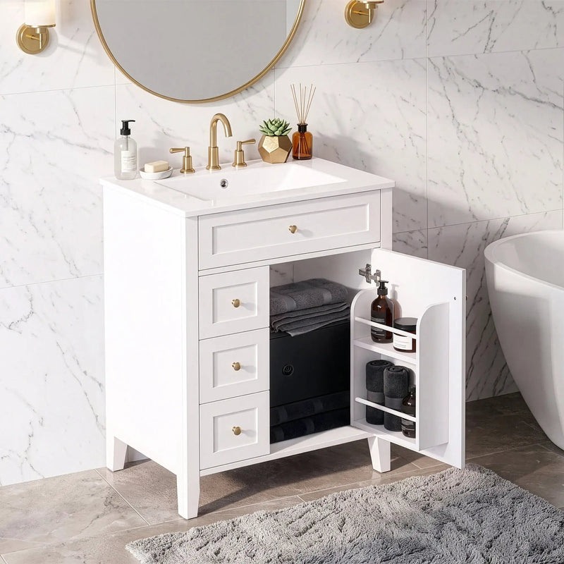 24" Modern Bathroom Vanity with Ceramic Sink by HouseOfZazla