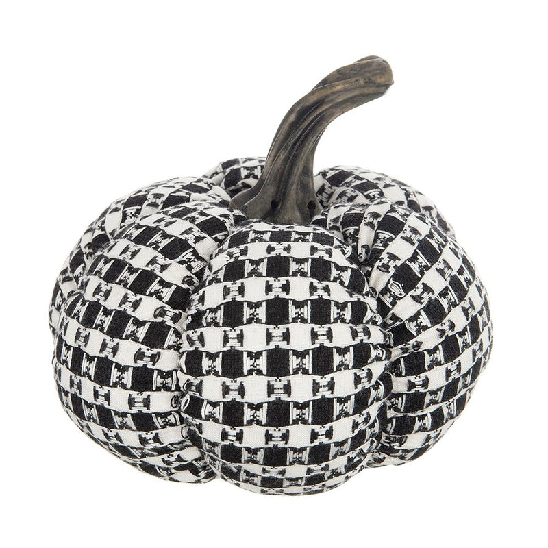 Plaid Pumpkin Decor Set with Fabric Finish - Black, photo 2 of 13