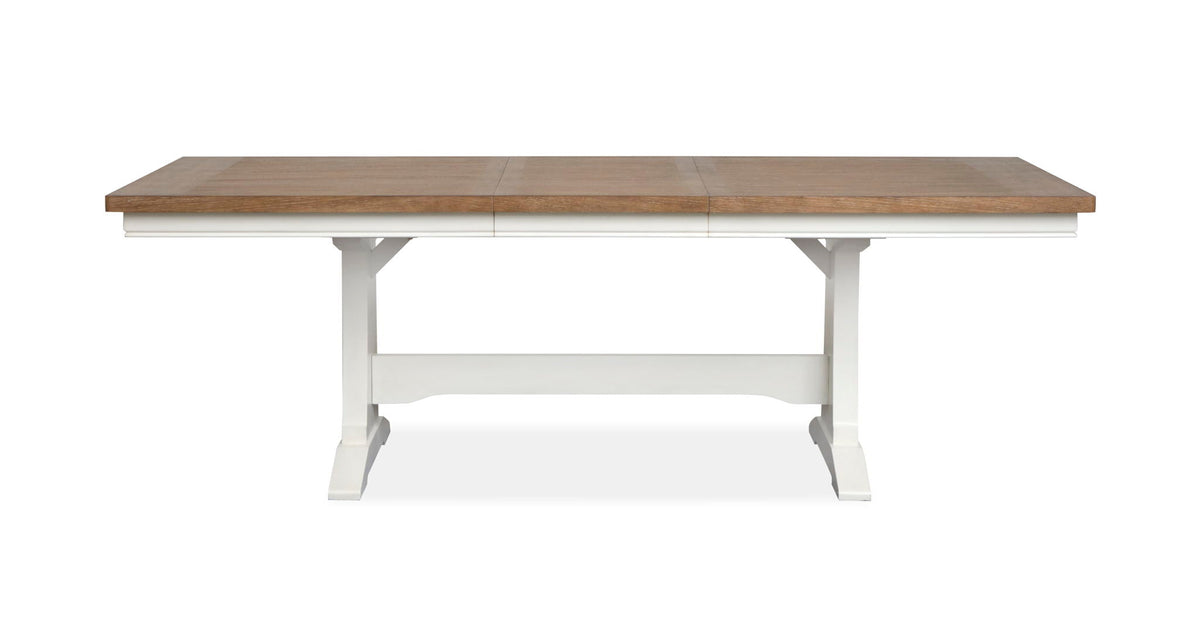 Kingston - Extendable Trestle Dining Table - Whisper White And Cerused Nutmeg, photo 2 of 7