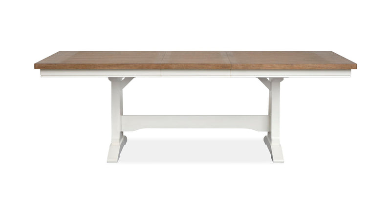 Kingston - Extendable Trestle Dining Table - Whisper White And Cerused Nutmeg, photo 2 of 7
