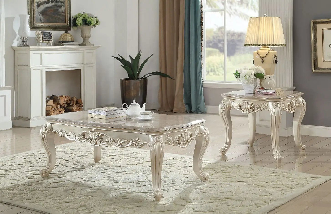 Gorsedd - Table With Marble Top by Unique Piece Furniture