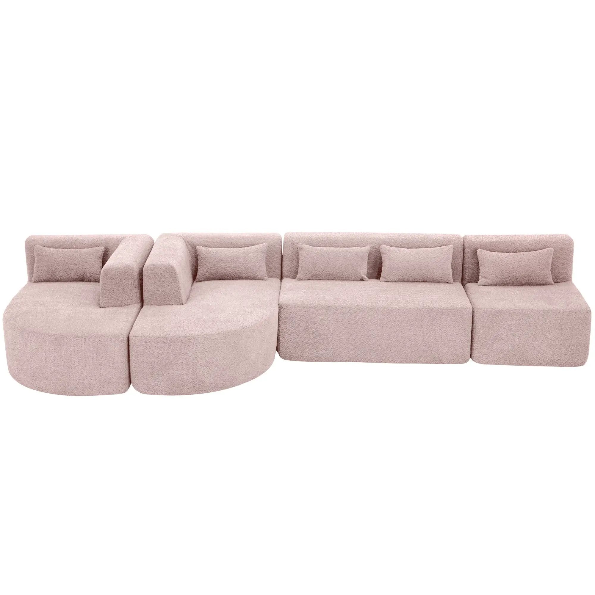 Upholstered Sofa Free Combined Sofa Couch With 2 Chaise Lounge And Five Back Pillows For Living Room by HouseOfZazla