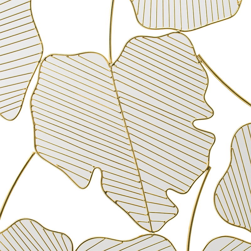 Gold Metal Wall Art with Maple Leaf Design - Gold, photo 2 of 7