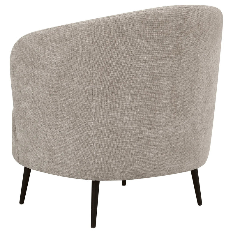 Ellorie Upholstered Channel Back Curved Chair Beige by Unique Piece Furniture