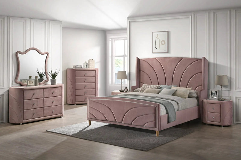 Salonia - Mirror - Pink Velvet by Unique Piece Furniture
