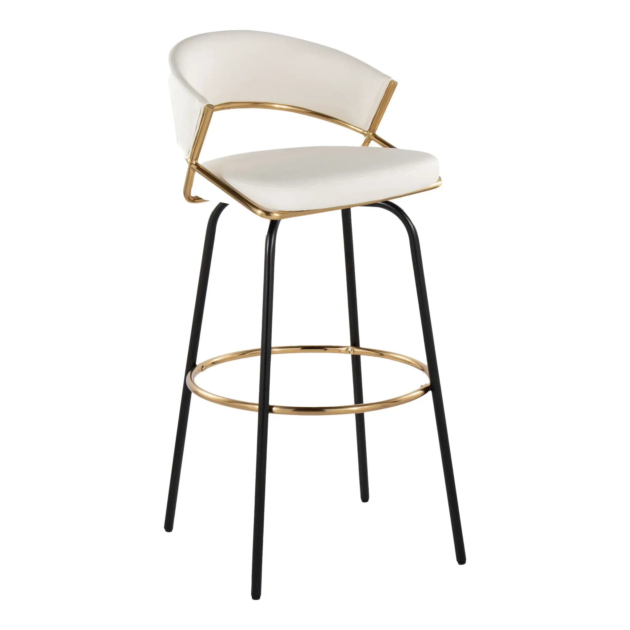 Jie - Fixed Height Contemporary Barstool With Swivel Round Footrest (Set of 2) by Unique Piece Furniture