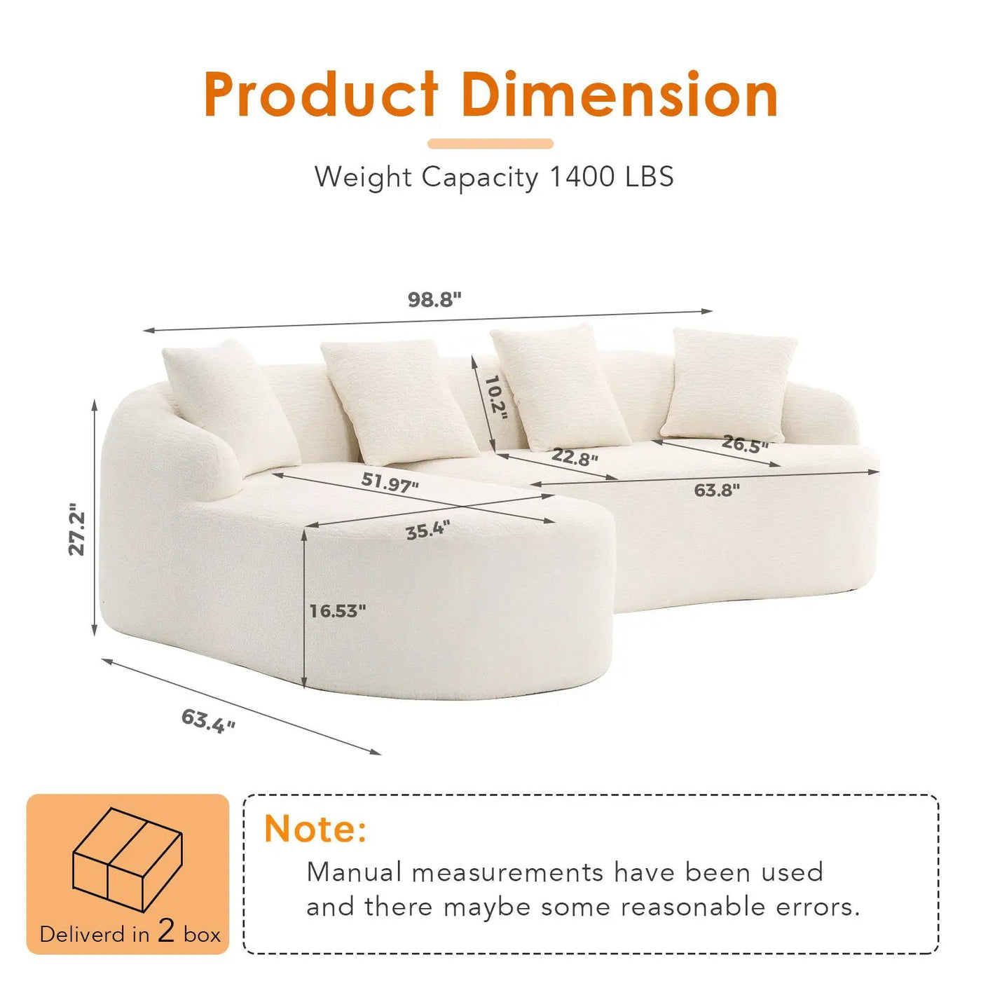 Combined Sofa With 4 Pillows by HouseOfZazla