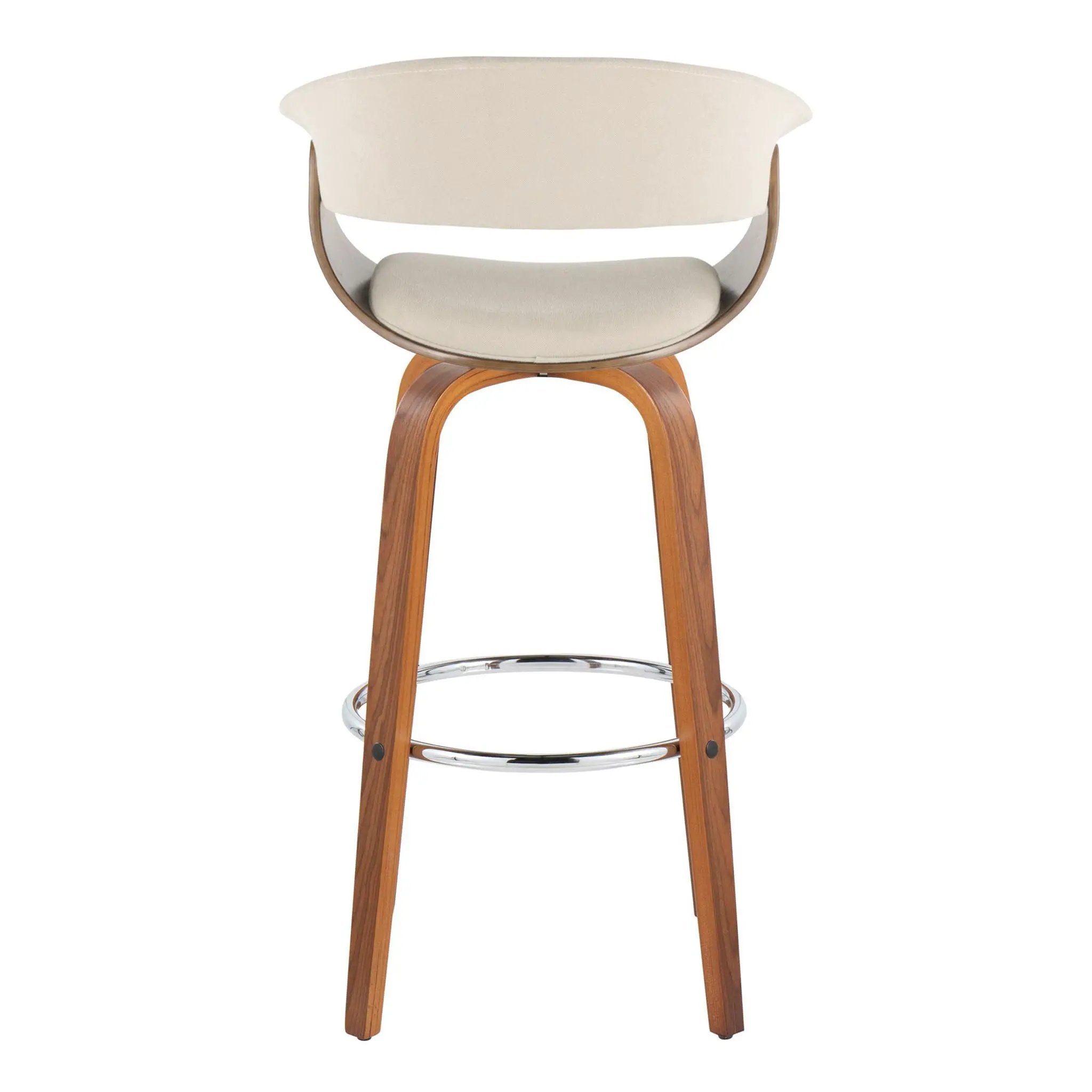 Vintage Mod - Mid Century Modern Fixed Height Barstool With Swivel With Round Footrest (Set of 2) by Unique Piece Furniture