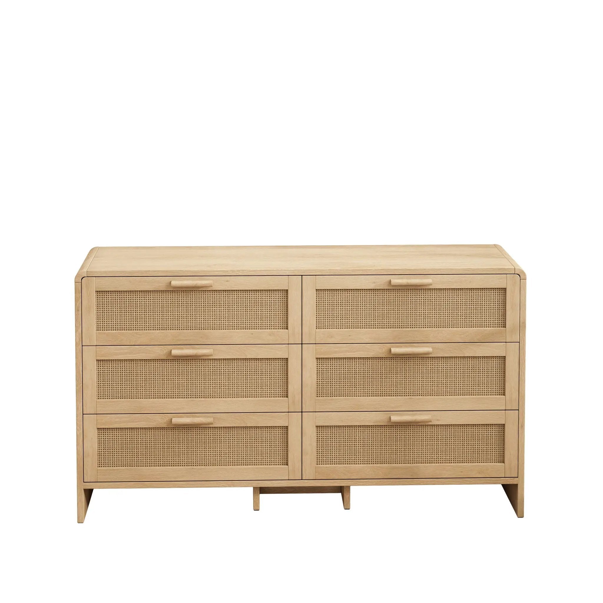Modern Arc Shaped Corner Rattan Cabinet With 6 Drawers by HouseOfZazla