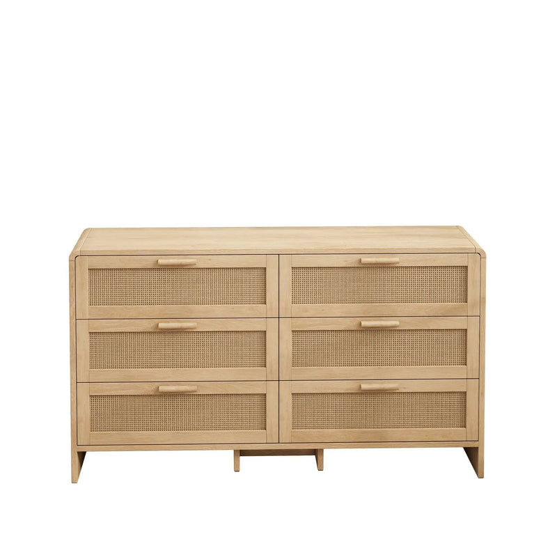 Modern Arc Shaped Corner Rattan Cabinet With 6 Drawers by HouseOfZazla